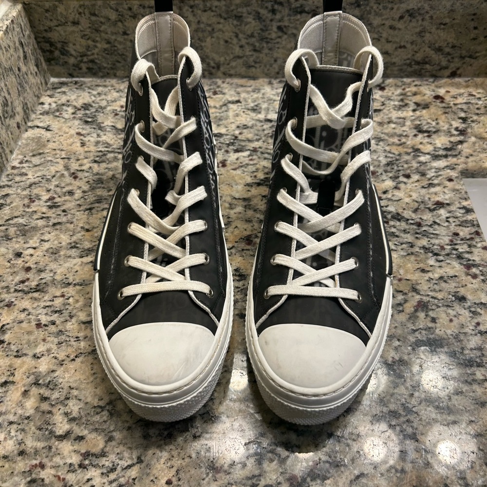 Dior Black and White High-Top Sneakers